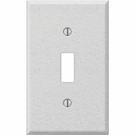 AMERELLE PRO 1-Gang Stamped Steel Toggle Switch Wall Plate, White Wrinkle C982TW